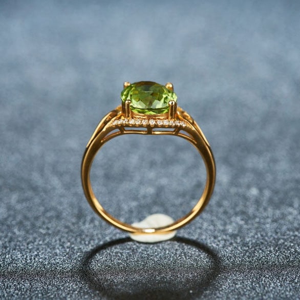 14k Gold 2.92 Ct Natural Tourmaline & Diamond Ring - 6