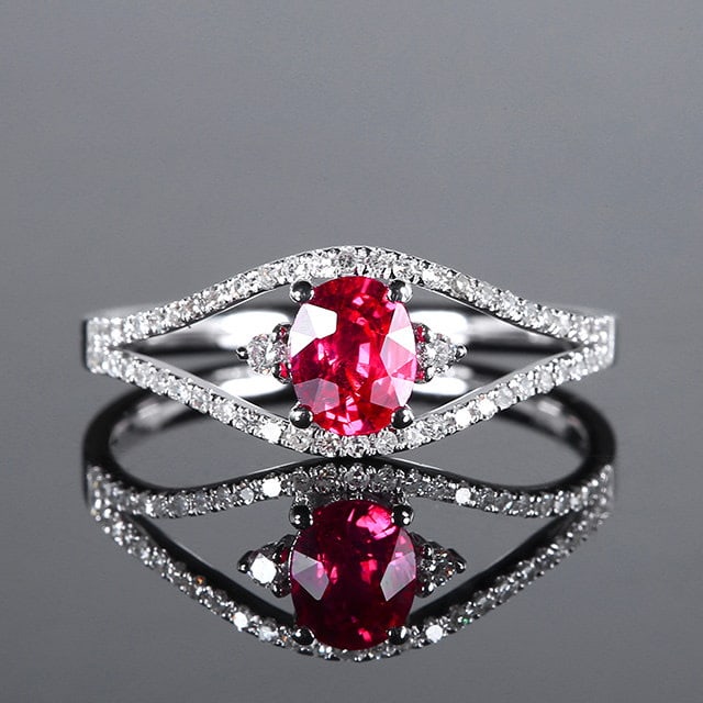 14k Gold 0.82 Ctw Natural Ruby & Diamond Ring (1 of 7)