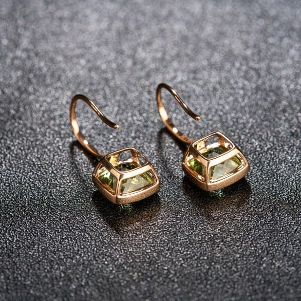 14k Gold 3 Ct Natural Tourmaline Earrings - 6