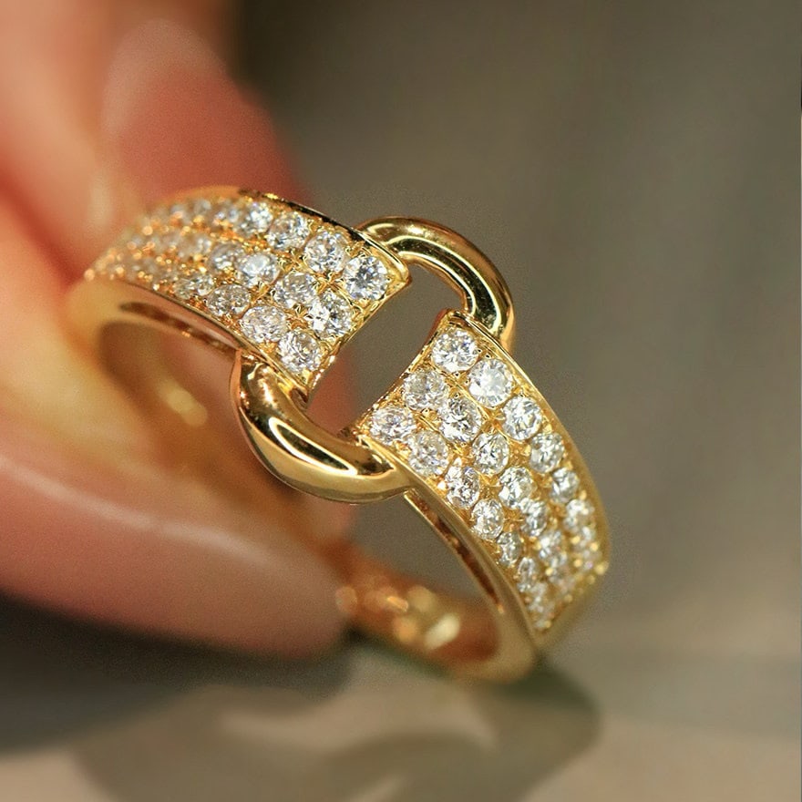 14k Gold 0.5 Ct Natural H Diamond Ring - 3
