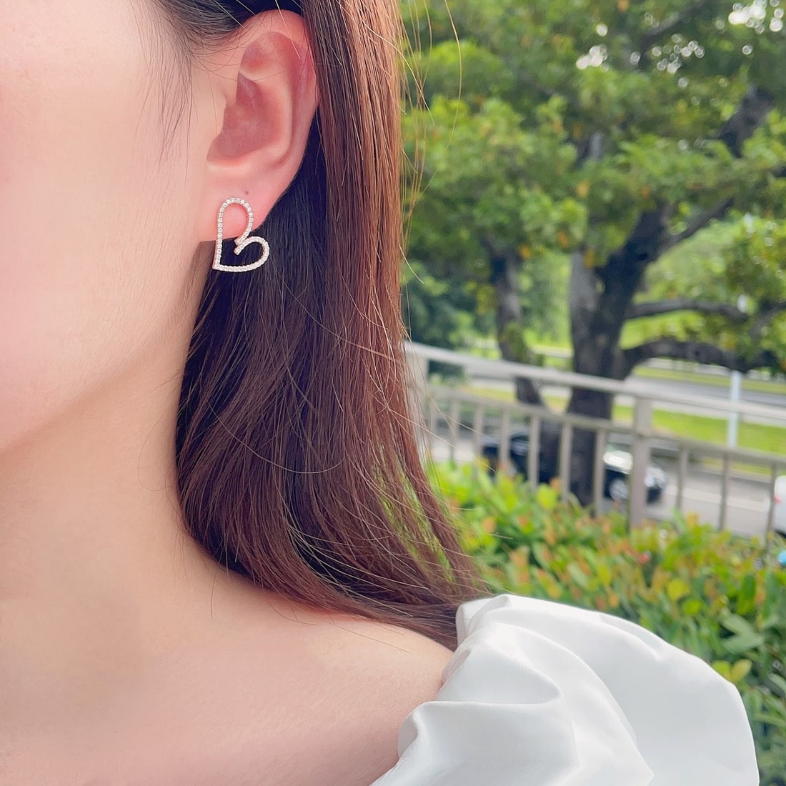 14k Gold 0.56 Ct Natural H Diamond Earrings - 5