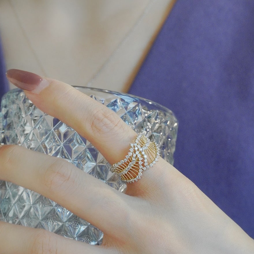 14k Gold 0.80 Ct Natural H Diamond Ring - 3