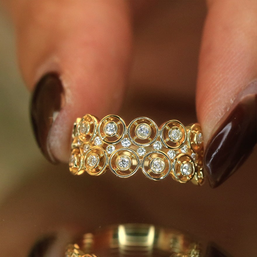 14k Gold 0.32 Ct Natural H Diamond Ring - 4