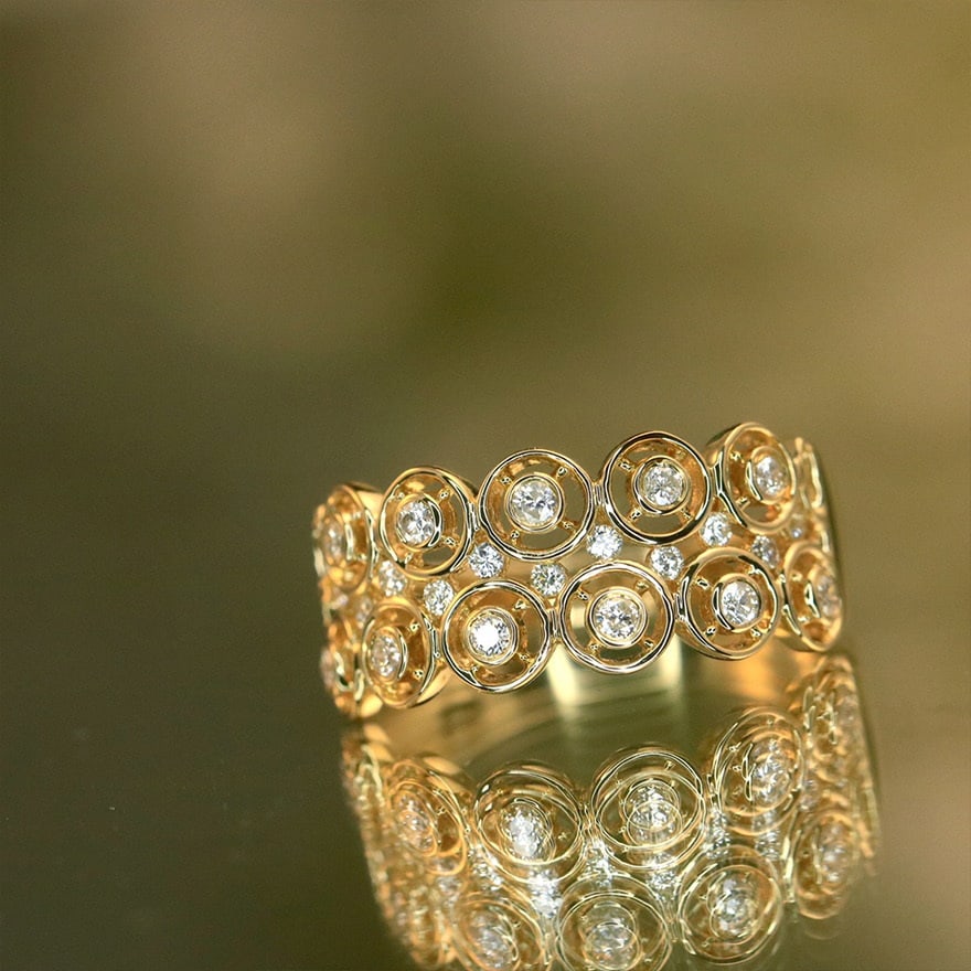 14k Gold 0.32 Ct Natural H Diamond Ring - 5