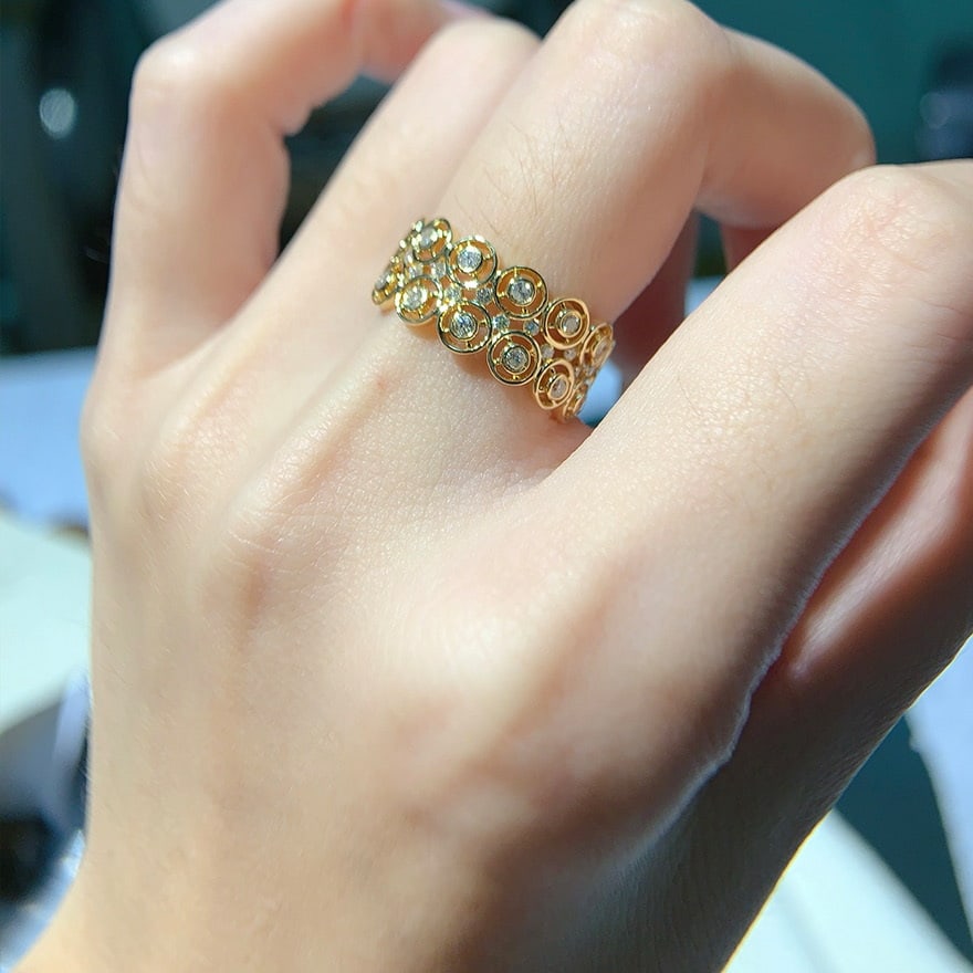 14k Gold 0.32 Ct Natural H Diamond Ring - 8