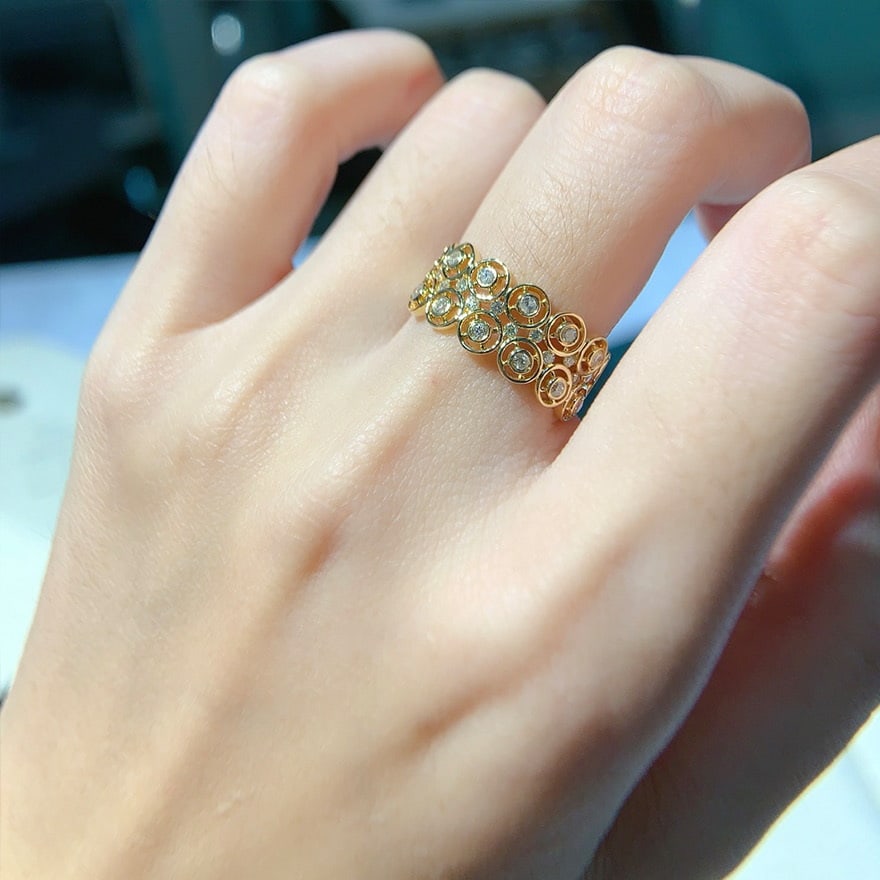 14k Gold 0.32 Ct Natural H Diamond Ring - 9