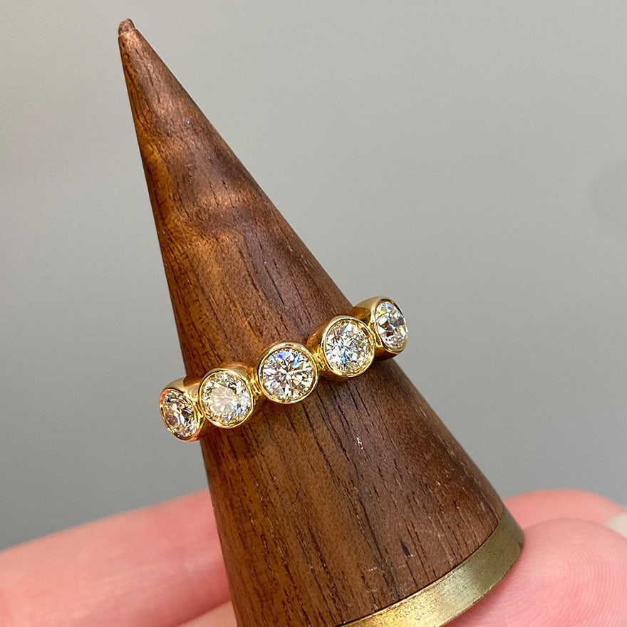 14k Gold 1 Ct Natural H Diamond Ring - 4