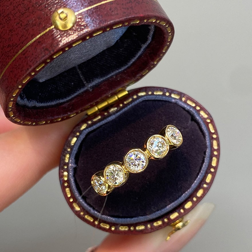 14k Gold 1 Ct Natural H Diamond Ring - 7