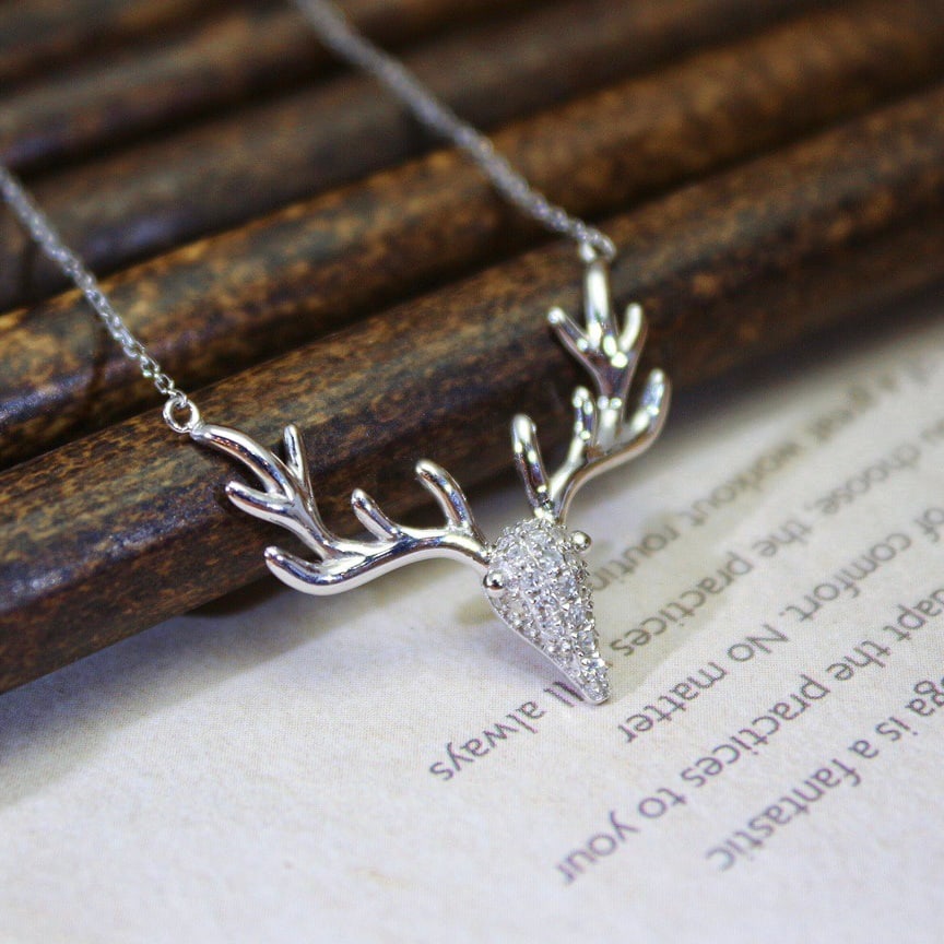 14k Gold 0.23 Ct Natural H Diamond Necklace - 2