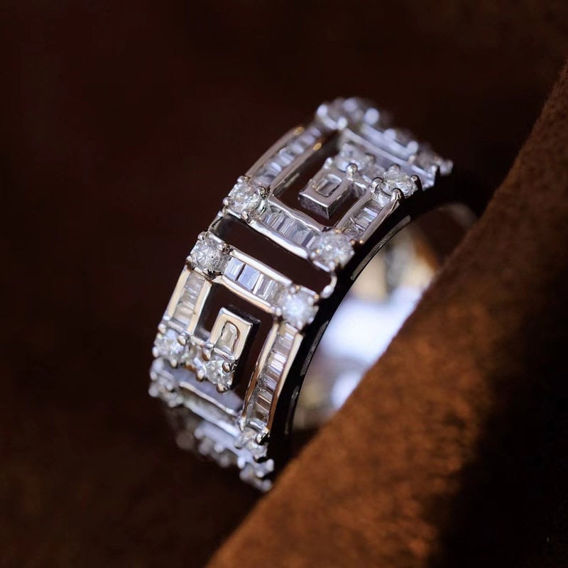 14k Gold 0.9 Ct Natural H Diamond Ring - 3