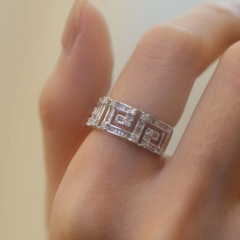 14k Gold 0.9 Ct Natural H Diamond Ring - 4