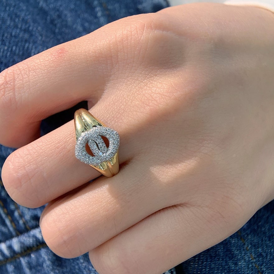 14k Gold 0.3 Ct Natural H Diamond Ring - 2