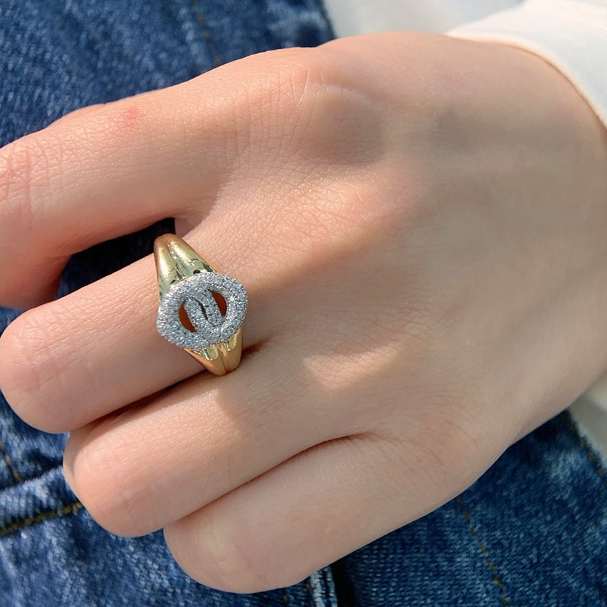 14k Gold 0.3 Ct Natural H Diamond Ring - 3