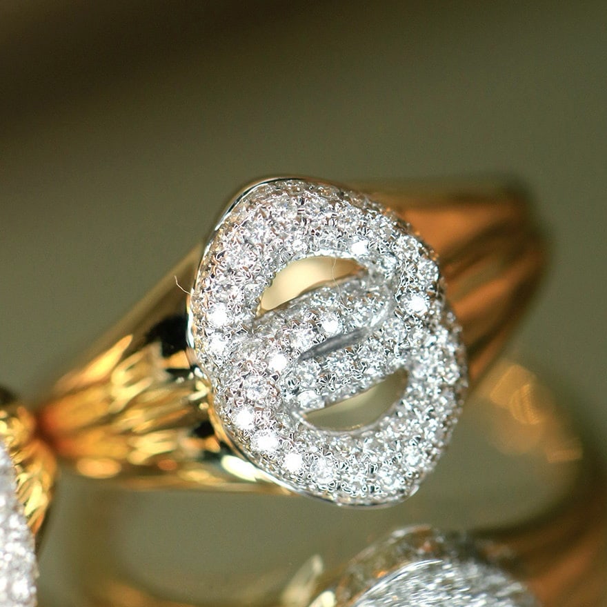 14k Gold 0.3 Ct Natural H Diamond Ring - 4