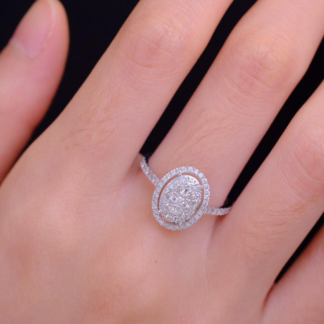 14k Gold 0.75 Ct Natural H Diamond Ring - 4