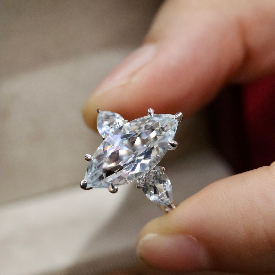 14k Gold 4.05 Ctw Natural Aquamarine & Diamond Ring - 2