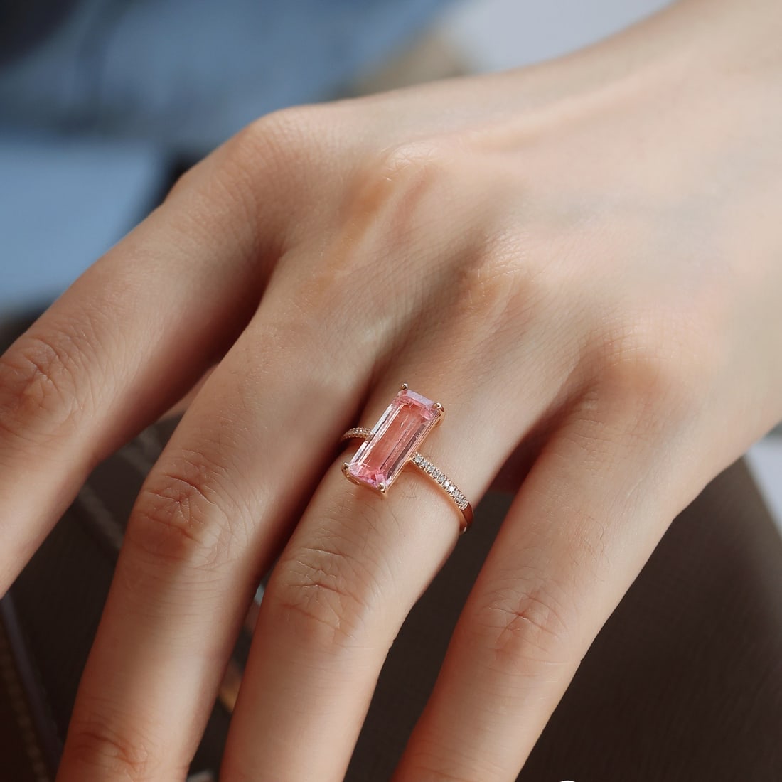 14k Gold 2.82 Ctw Natural Tourmaline & Diamond Ring - 3