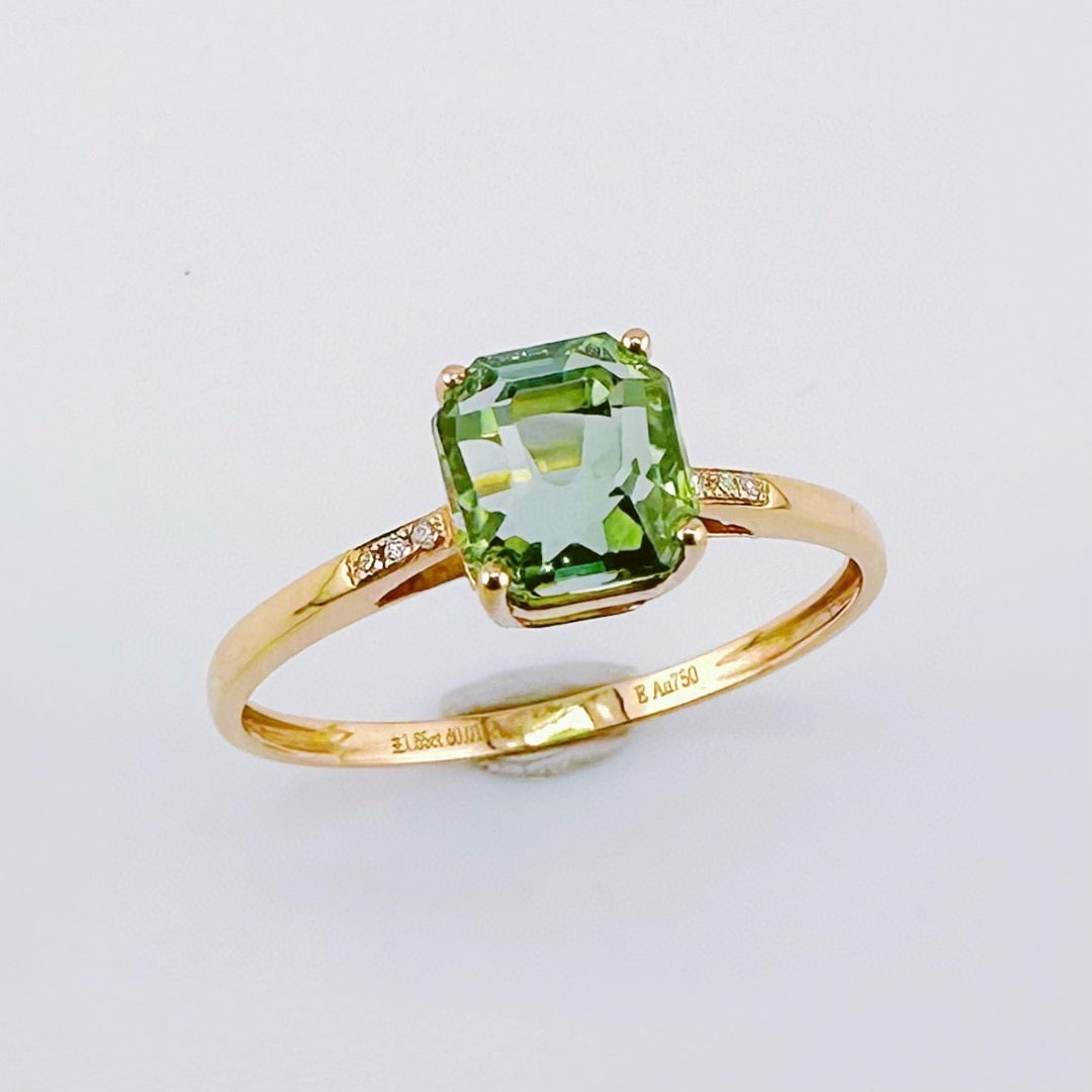 14k Gold 1.65 Ct Natural Tourmaline & Diamond Ring (1 of 5)