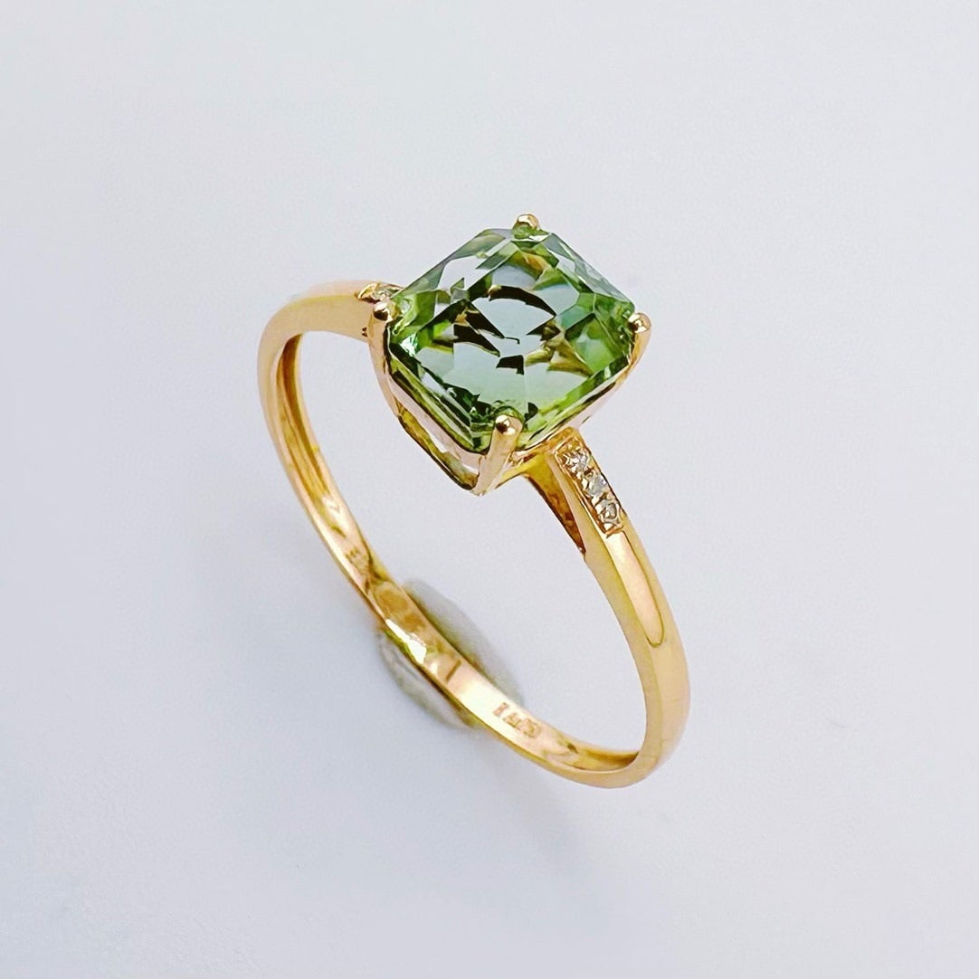 14k Gold 1.65 Ct Natural Tourmaline & Diamond Ring - 2
