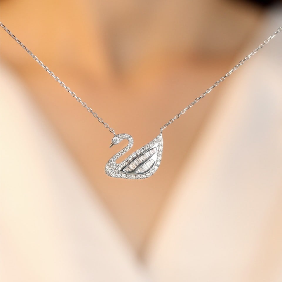 14k Gold 0.50 Ct Natural H Diamond Necklace - 6