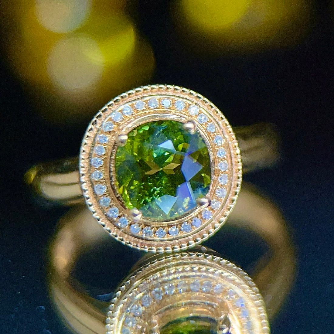 14k Gold 1.59 Ctw Natural Tourmaline & Diamond Ring - 4