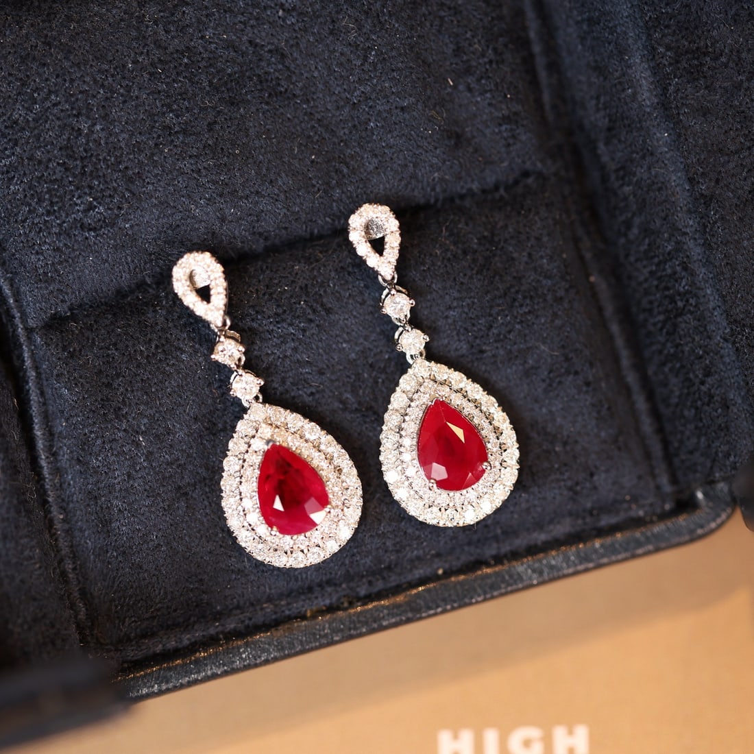 14k Gold 2.96 Ctw Natural Ruby & Diamond Earrings - 3