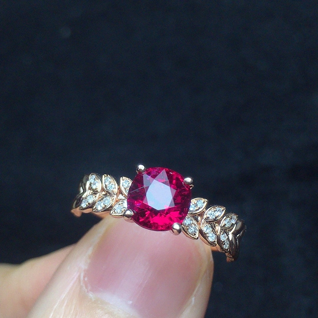 14k Gold 1.35 Ct Natural Tourmaline & Diamond Ring - 3