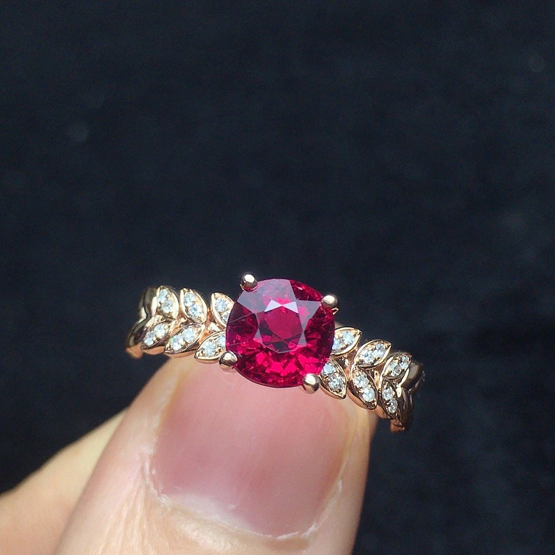 14k Gold 1.35 Ct Natural Tourmaline & Diamond Ring - 5