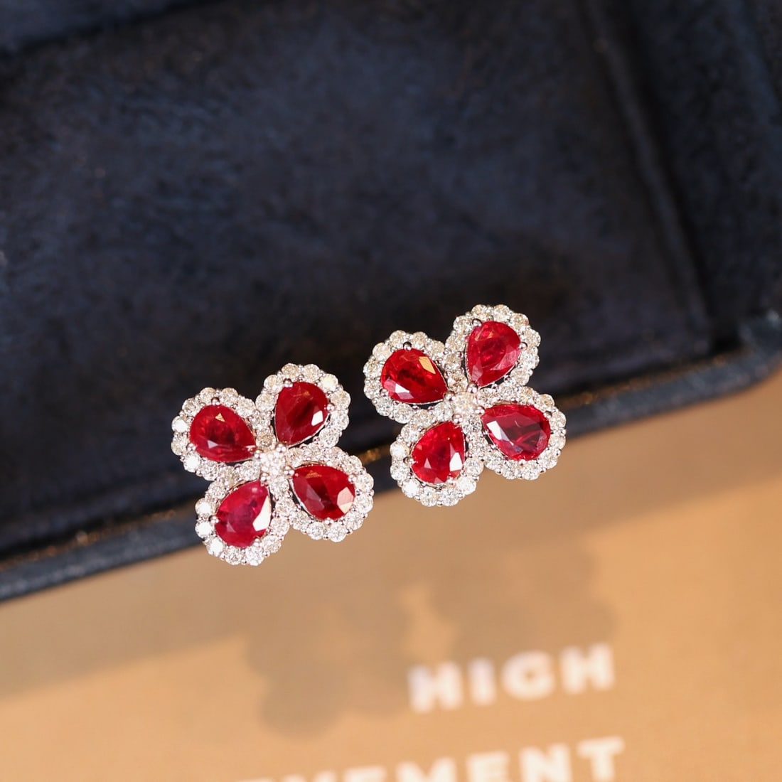 14k Gold 1.89 Ctw Natural Ruby & Diamond Earrings - 3