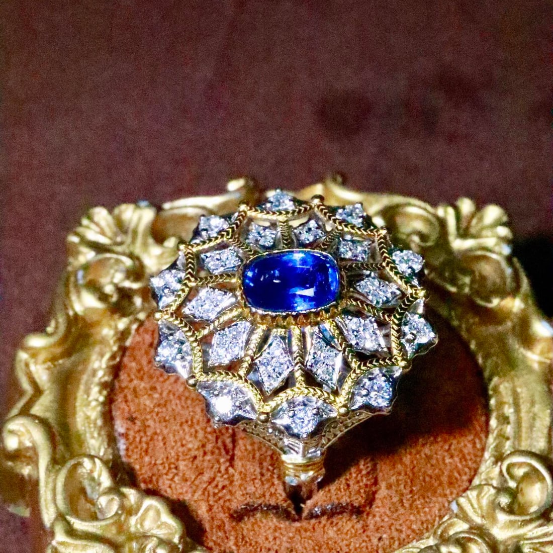 14k Gold 1.24 Ctw Natural Sapphire & Diamond Ring - 2