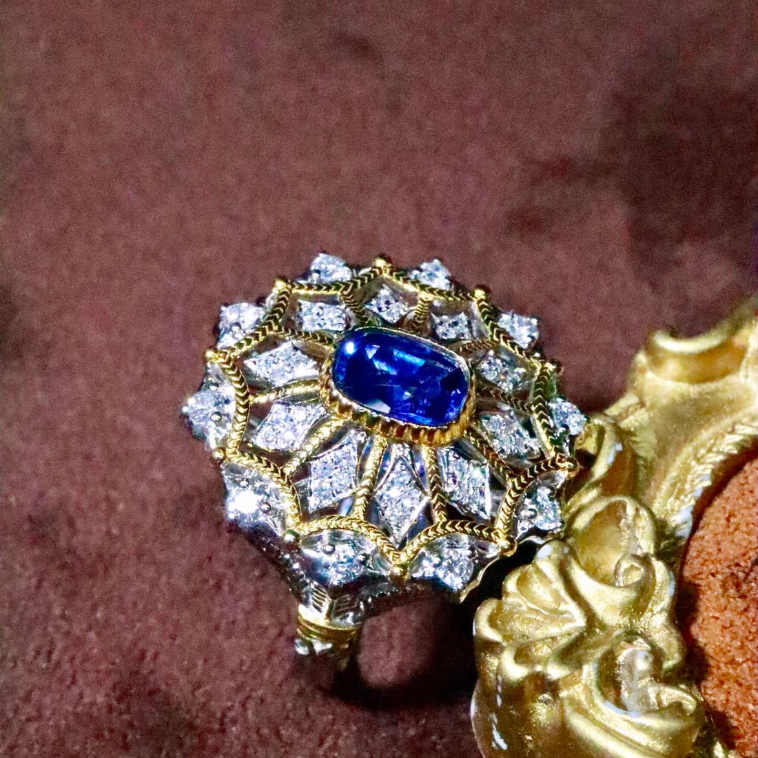 14k Gold 1.24 Ctw Natural Sapphire & Diamond Ring - 3