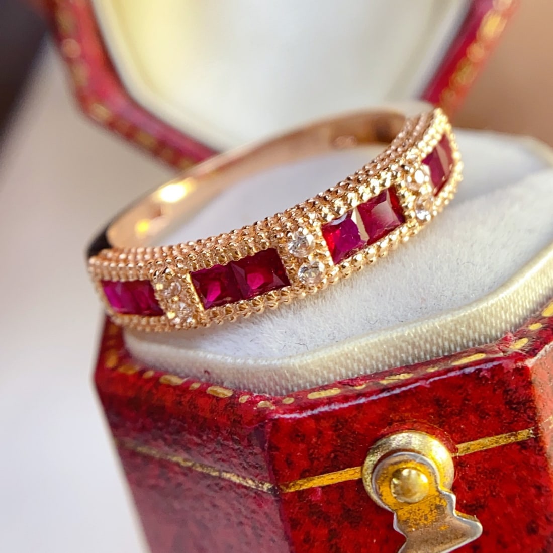 14k Gold 1.00 Ct Natural Ruby & Sapphire Ring - 3