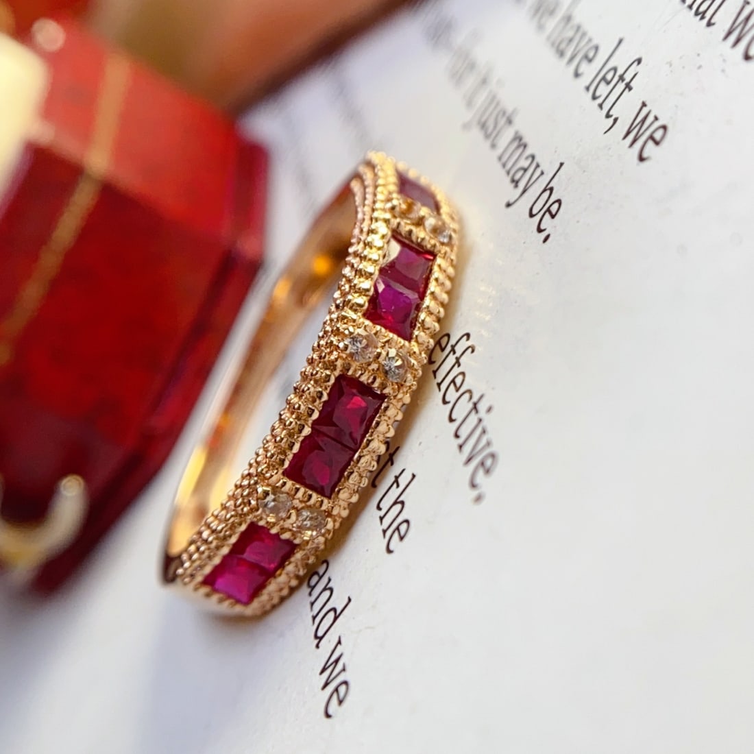 14k Gold 1.00 Ct Natural Ruby & Sapphire Ring - 5