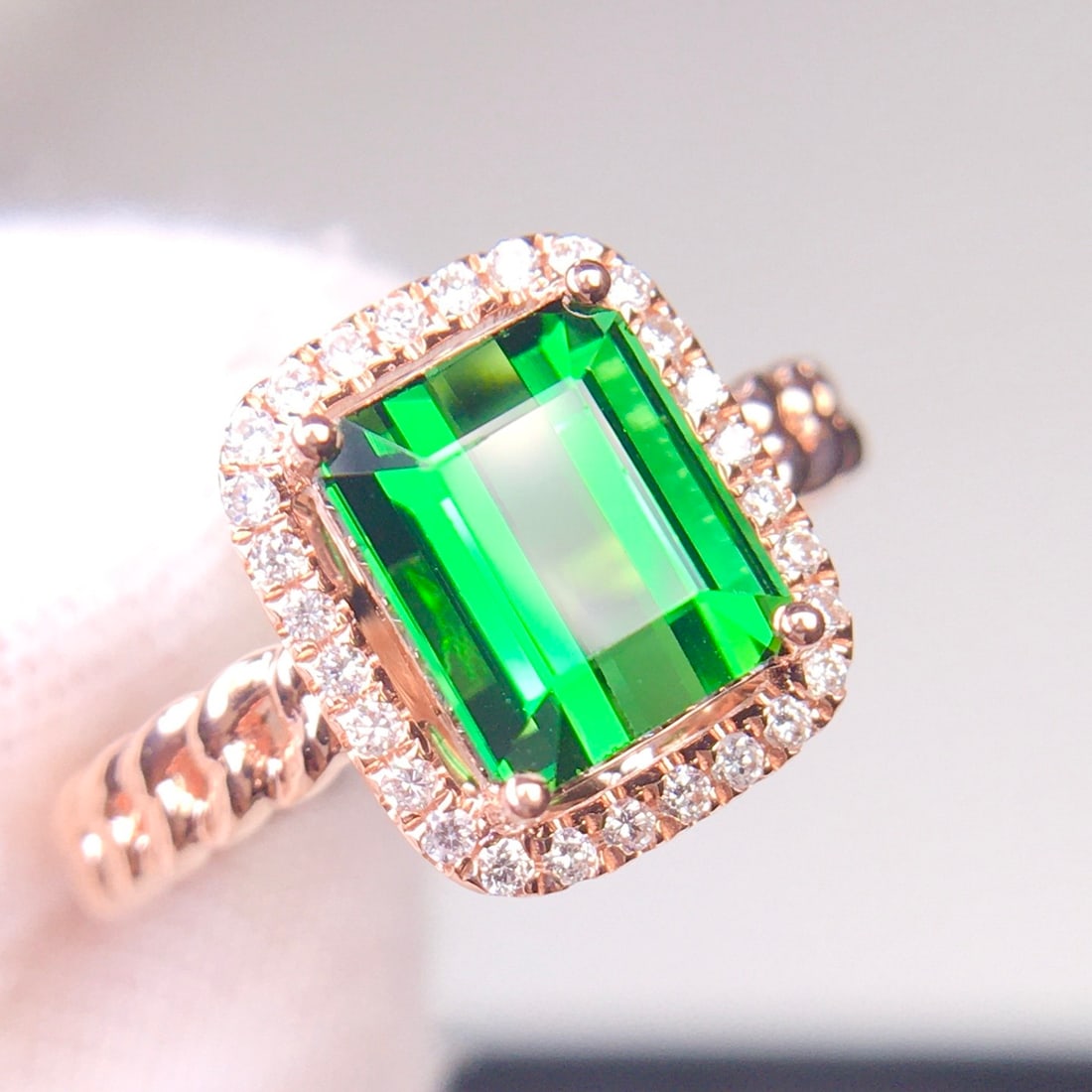 14k Gold 2.9 Ct Natural Tourmaline & Diamond Ring (1 of 7)