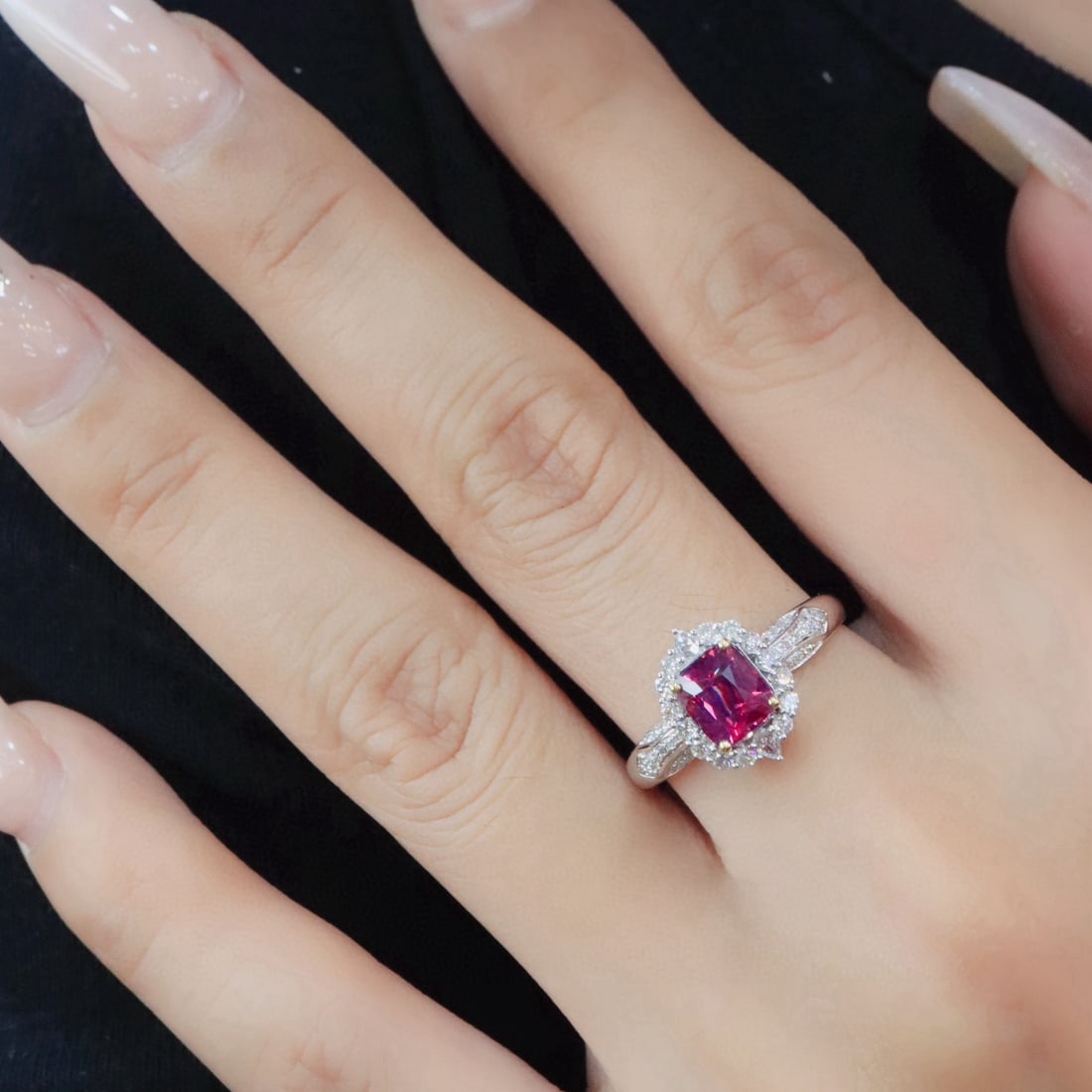 14k Gold 1.47 Ctw Natural Spinel & Diamond Ring - 5