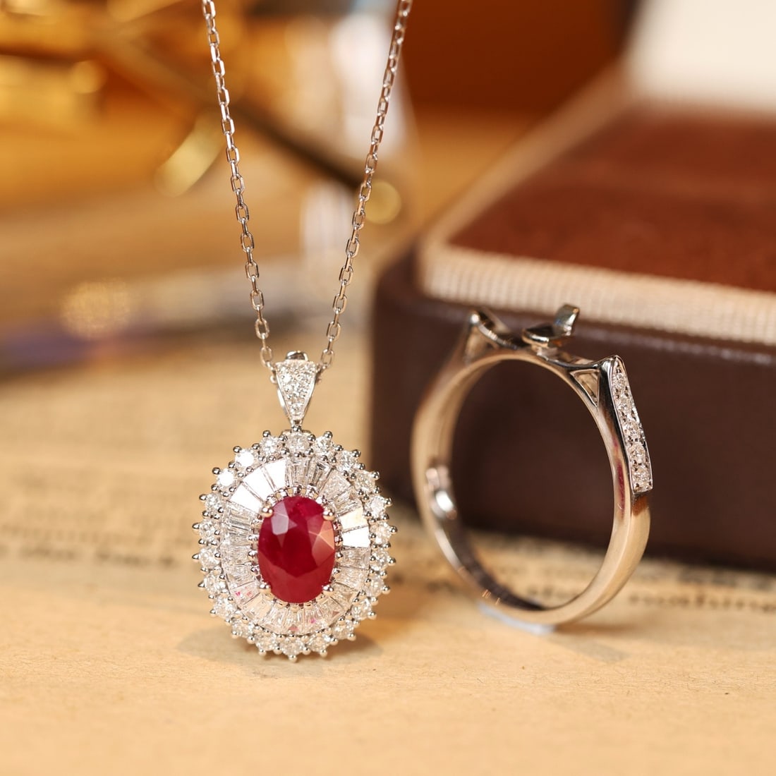 14k Gold 2.49 Ctw Natural Ruby & Diamond Ring/pendant( Without Chain ) - 4