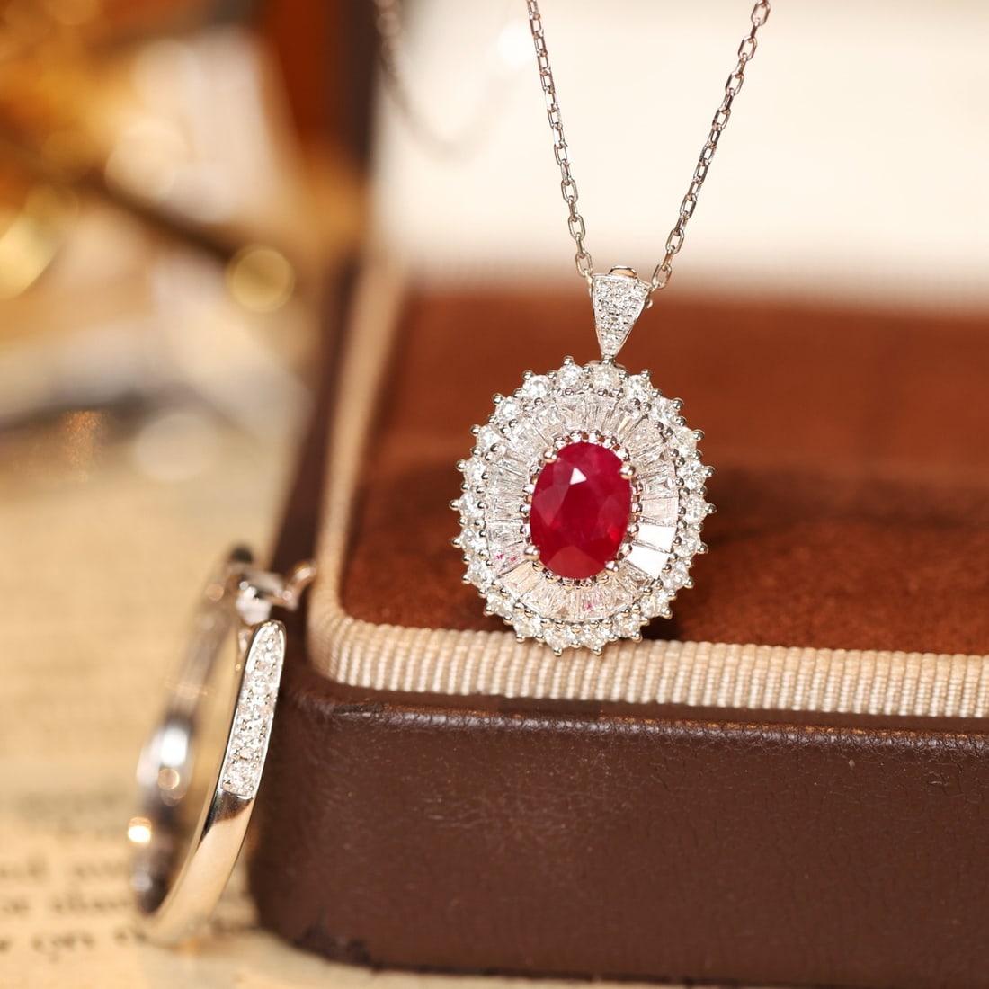 14k Gold 2.49 Ctw Natural Ruby & Diamond Ring/pendant( Without Chain ) - 5