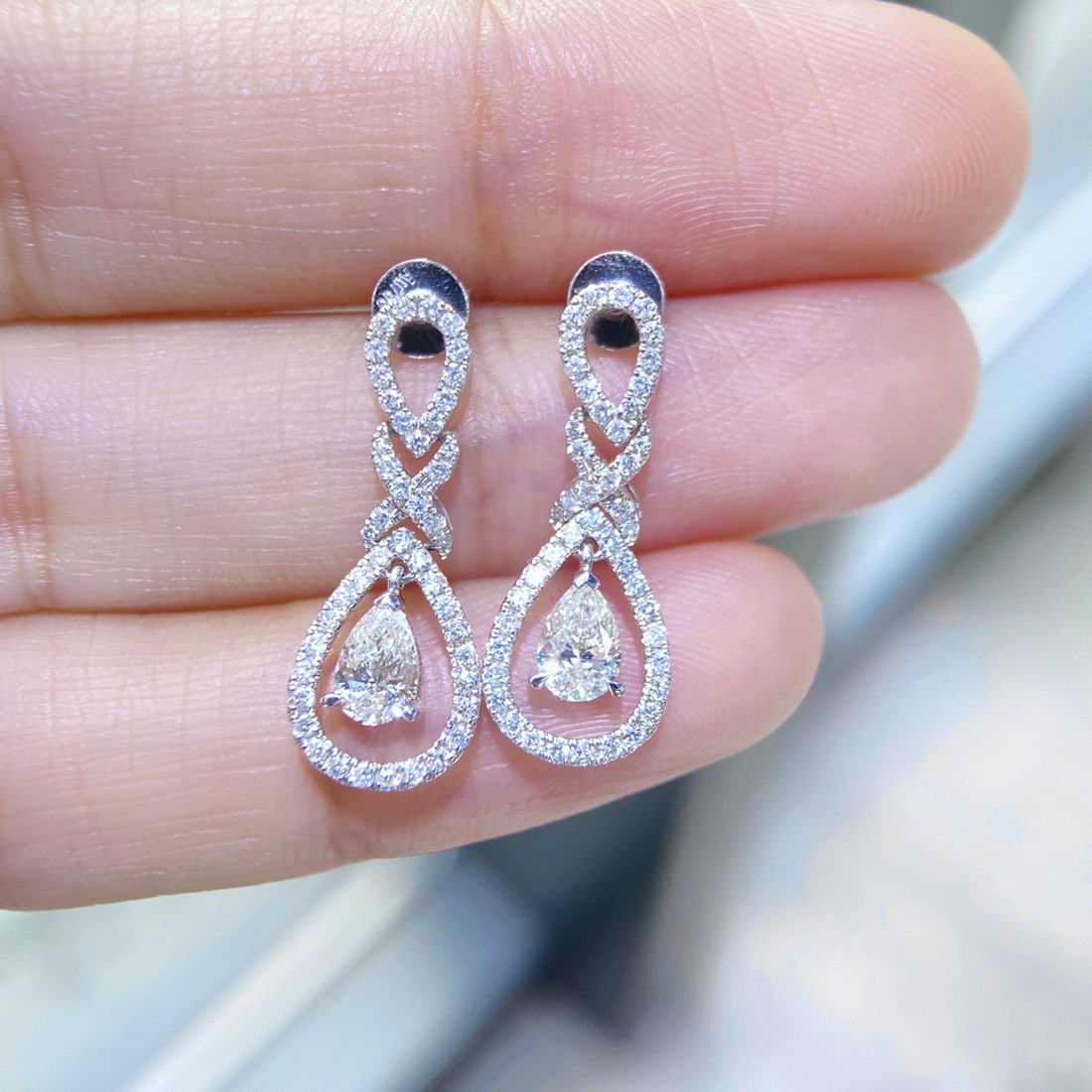 14k Gold 1.16 Ctw Natural H Diamond Earrings - 2