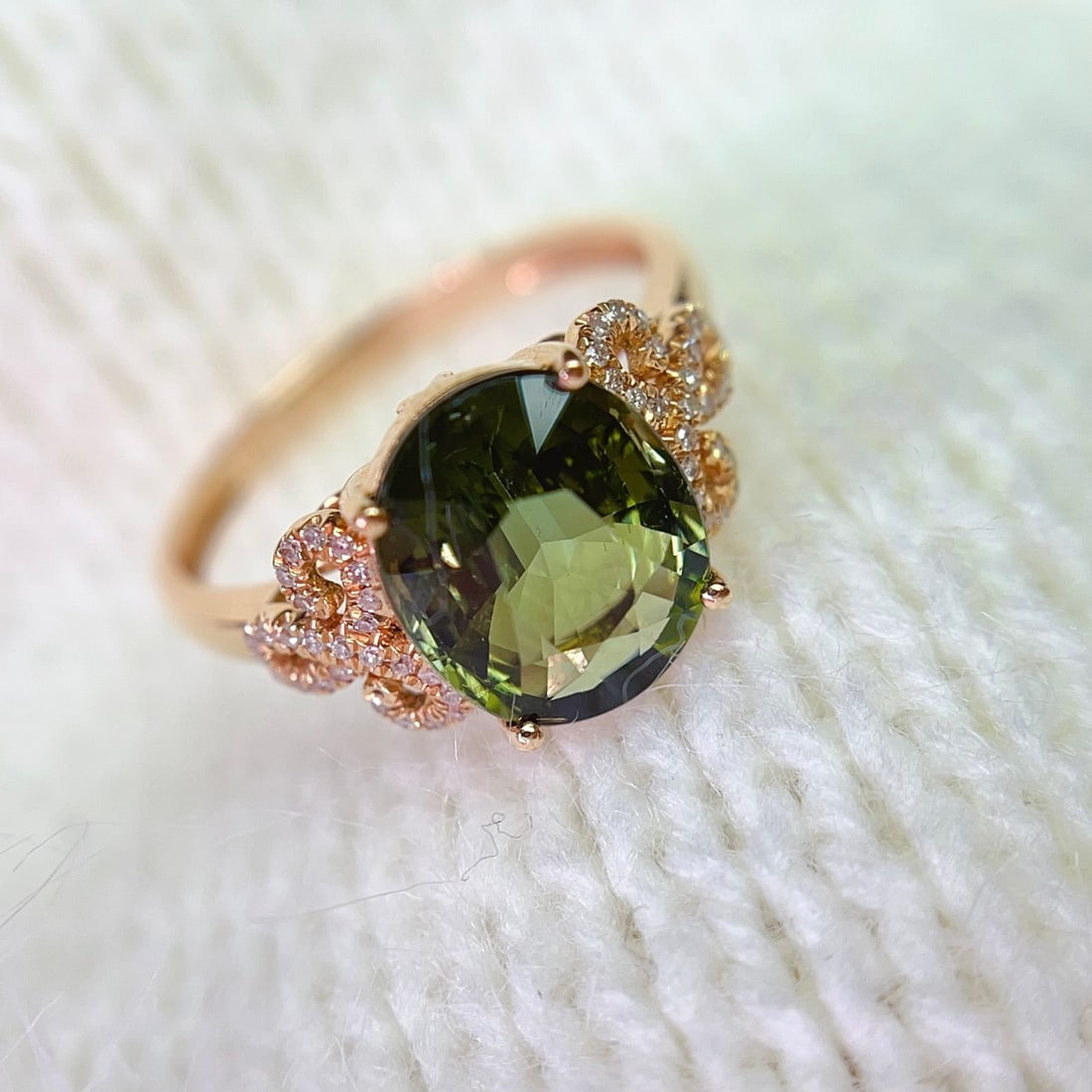 14k Gold 3.15 Ct Natural Tourmaline & Diamond Ring - 3