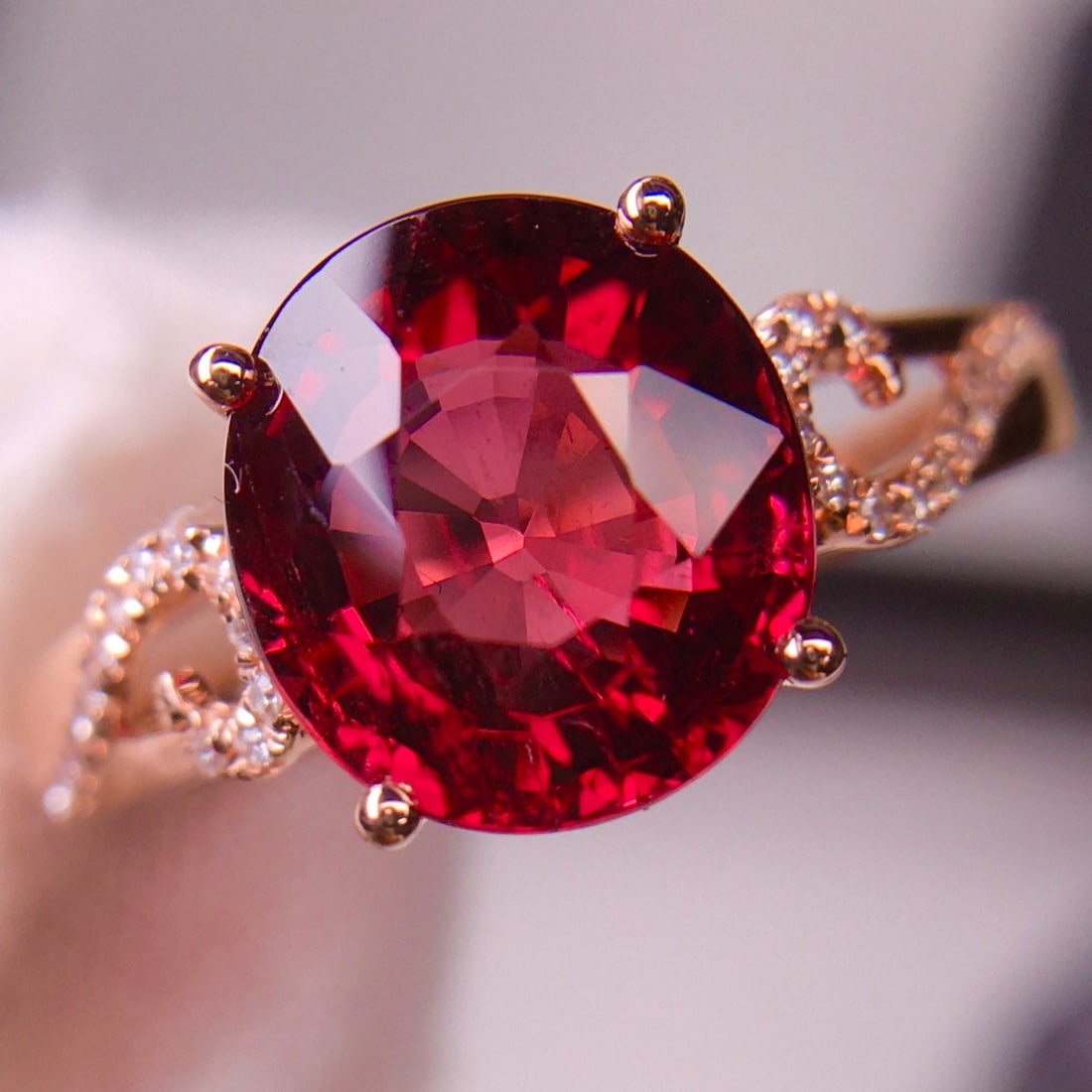 14k Gold 3.02 Ct Natural Tourmaline & Diamond Ring - 2