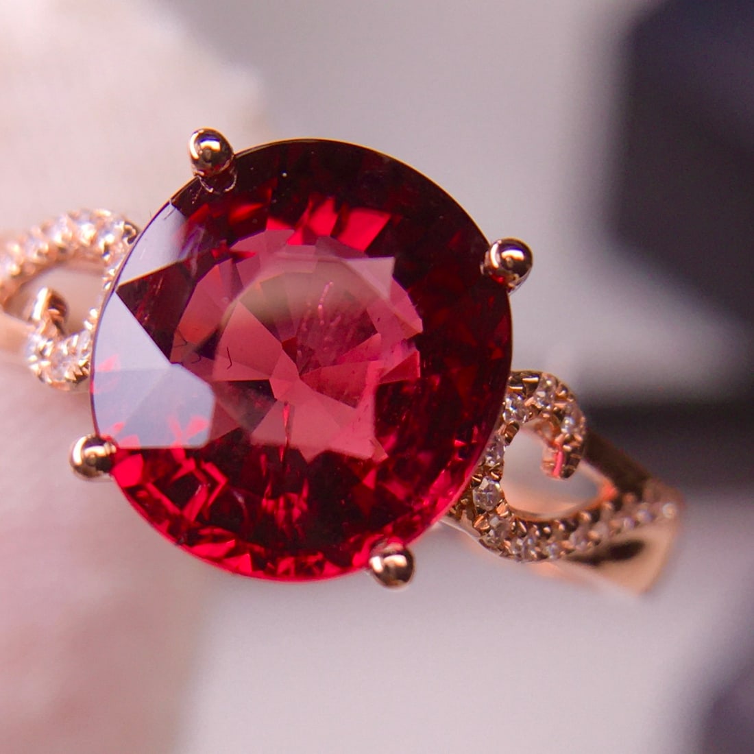 14k Gold 3.02 Ct Natural Tourmaline & Diamond Ring - 5