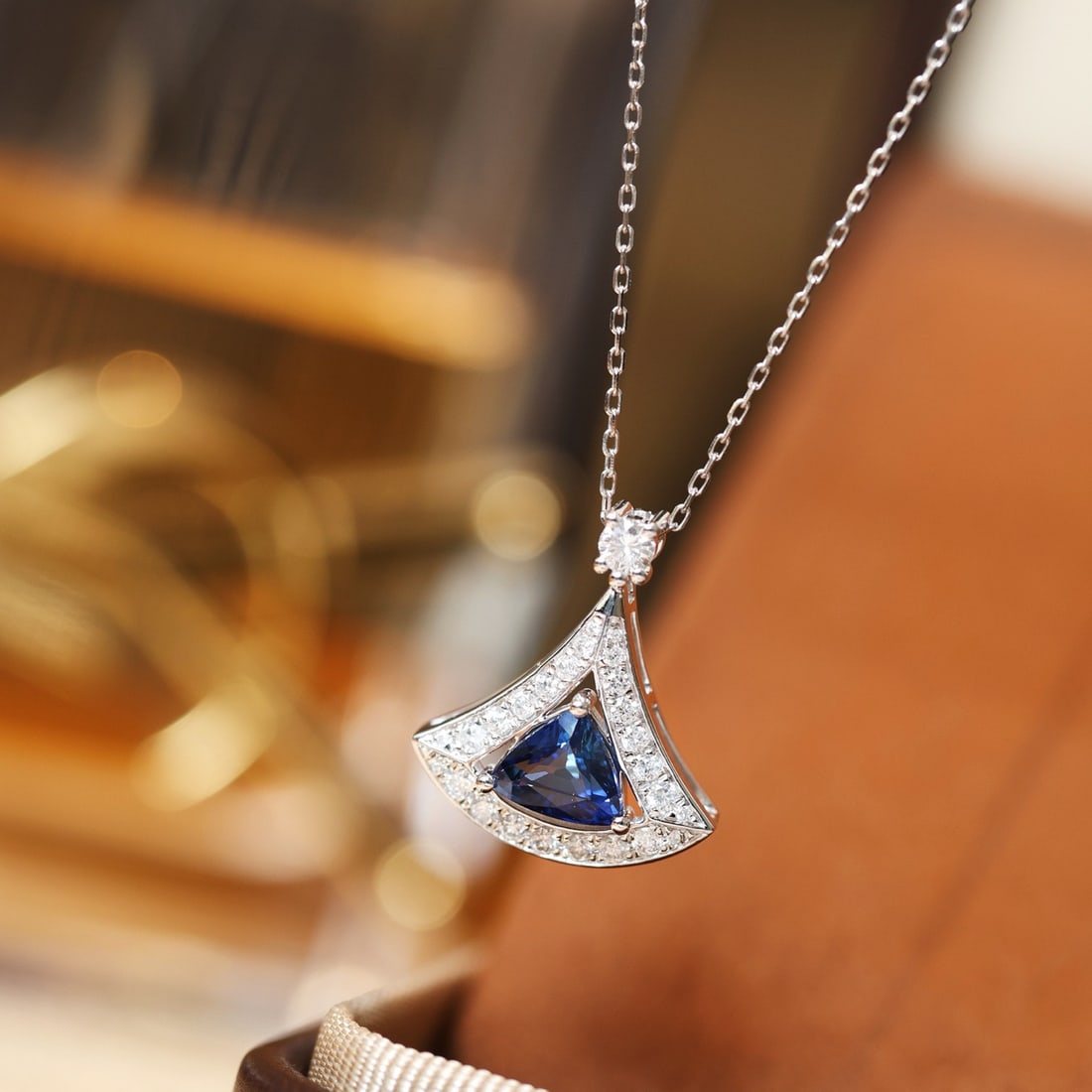 14k Gold 1.59 Ctw Natural Sapphire & Diamond Pendant( Without Chain ) - 5