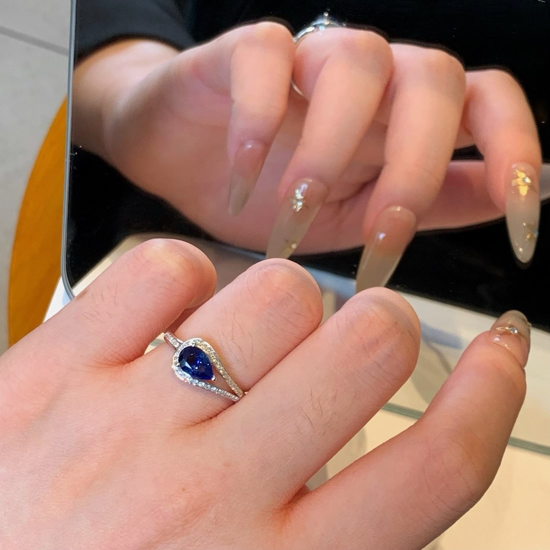 14k Gold 1.30 Ctw Natural Sapphire & Diamond Ring - 7