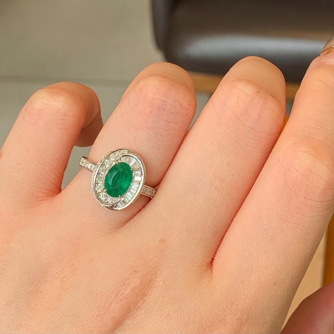 14k Gold 1.85 Ctw Natural Emerald & Diamond Ring - 5