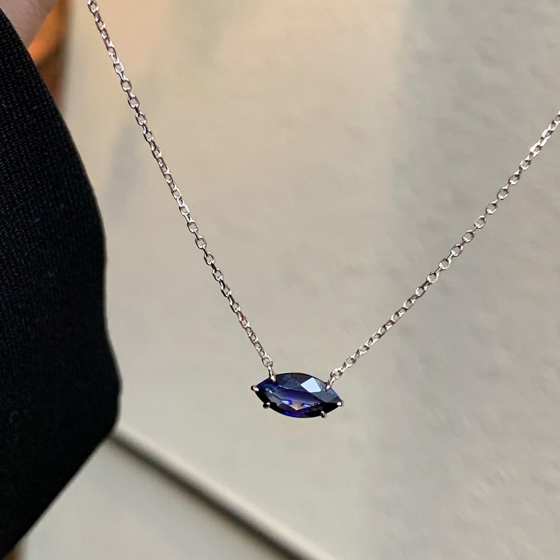 14k Gold 1.06 Ct Natural Sapphire Necklace - 3