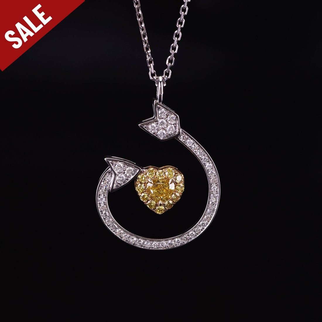 14k Gold 1.19 Ct Natural Yellow Diamond & Diamond Pendant: Ref:230794048 // gold content:14k gold // main gemstone:diamond // shape:oval // carat weight:0. 50ct // color:yellow // treatment:natural // // adjacent gemstone 2 : diamond // shape:round //carat