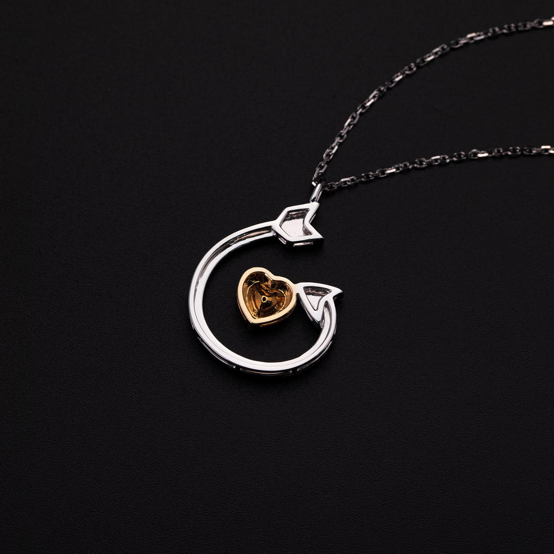 14k Gold 1.19 Ct Natural Yellow Diamond & Diamond Pendant - 3