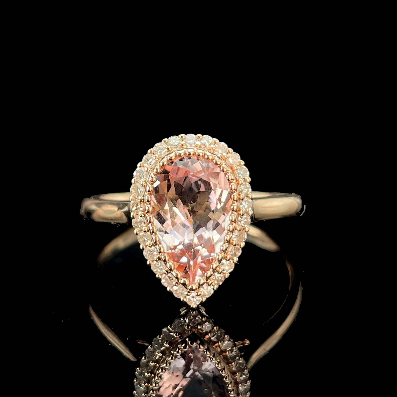 14k Gold 1.58 Ctw Natural Morganite & Diamond Ring - 2
