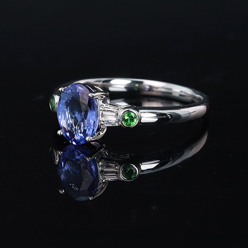 14k Gold 1.51 Ctw Natural Tanzanite & Diamond Ring - 3