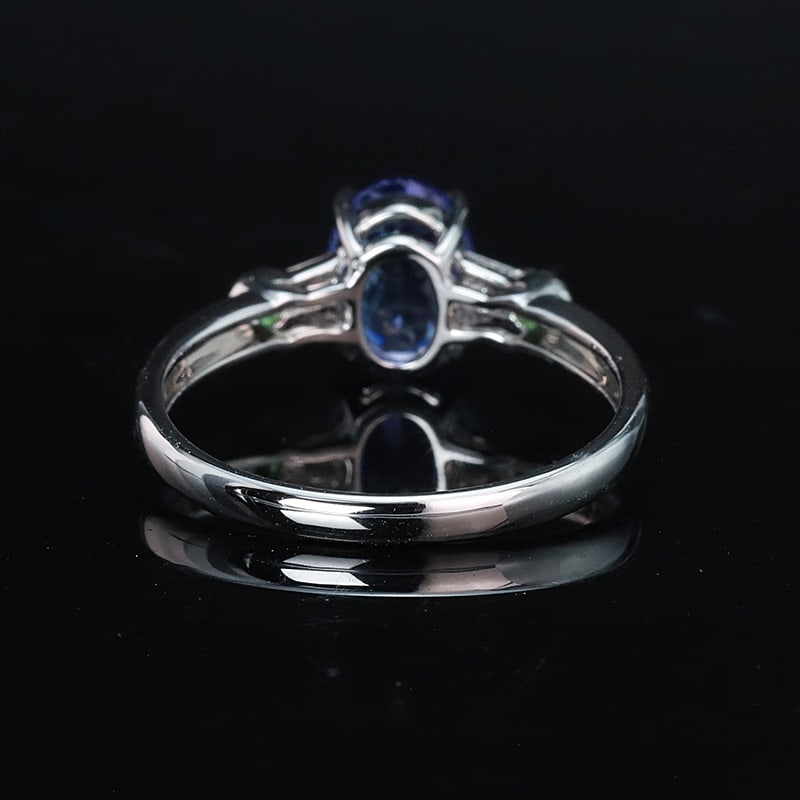 14k Gold 1.51 Ctw Natural Tanzanite & Diamond Ring - 4